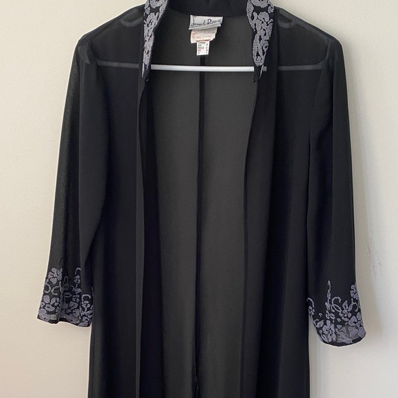 Joseph Ribkoff Long Sleeve Black Dress with Silver Detailing - Picture 2 of 6
